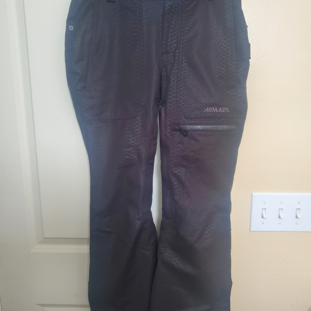 Armada Ski Snowboard Pants Womens XS Black Snakeskin print